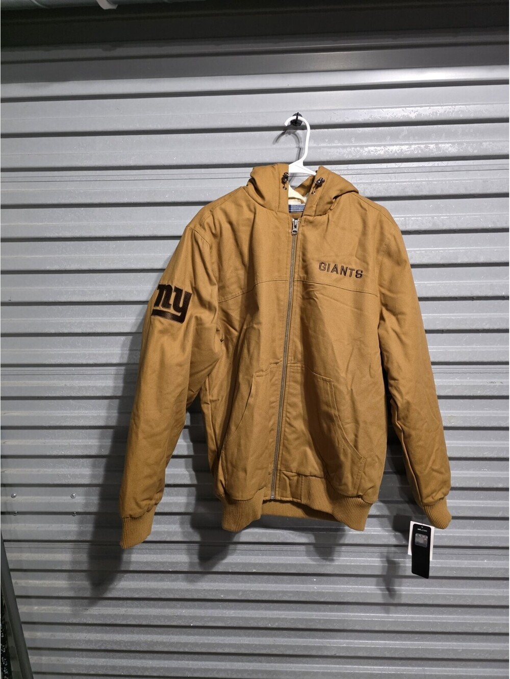 NFL Giants Men’s M Brown Sherpa Lined Full Zip Hooded Jacket Team Apparel
